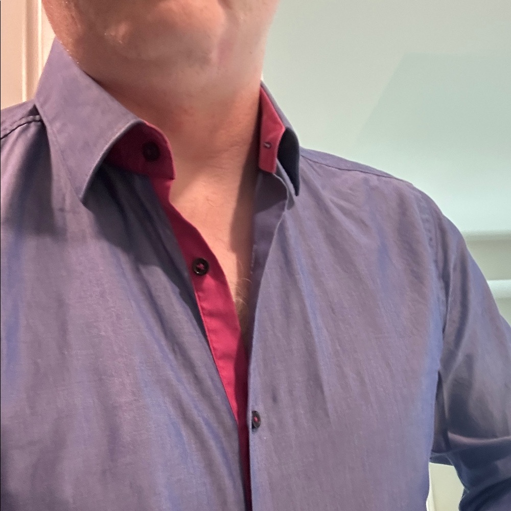 Men's Boss Blue and Red Shirt
